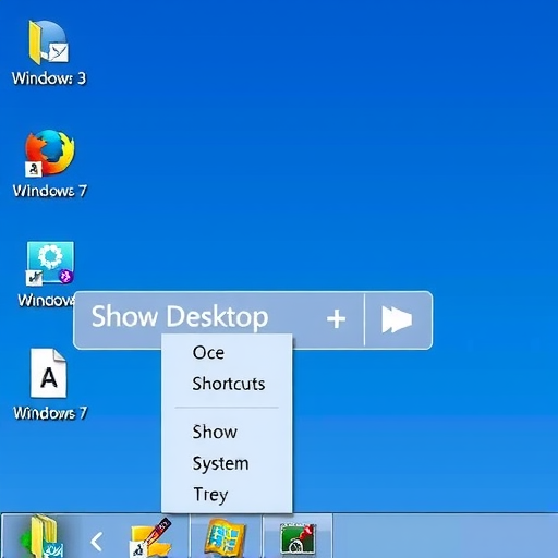 Windows7 显示桌面方法小结(图1) Windows7 显示桌面方法小结(图1)