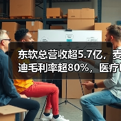 东软总营收超5.7亿，麦迪毛利率超80%，医疗IT公司半年报
